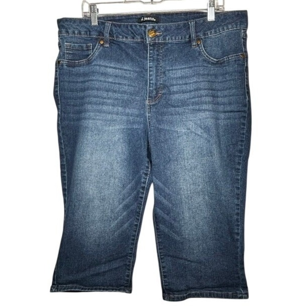 D. Jeans Women's Cropped Capri Denim Blue Jeans Stretch 20W Plus
